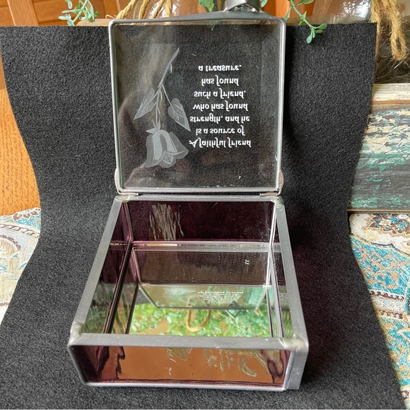 Trinket Box Leaded Glass lavender Faithful Friends - Picture 5 of 12